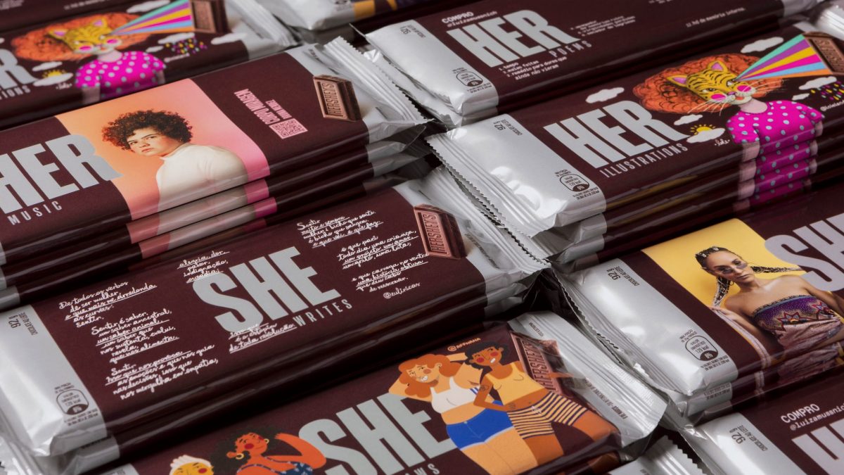 Hershey leva trabalhos de artistas mulheres para embalagens