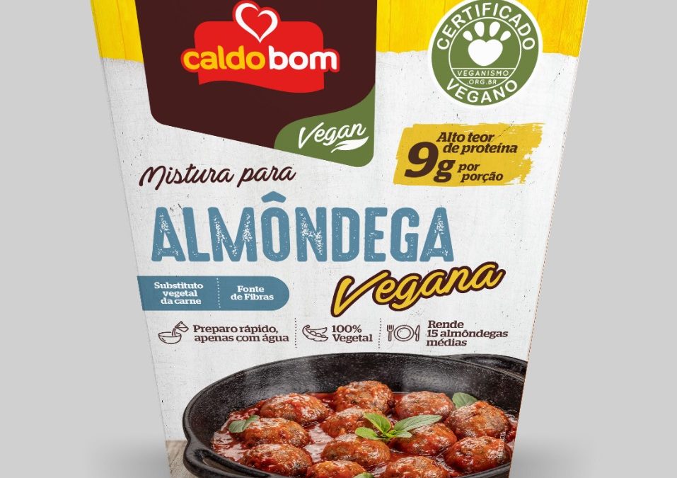 Caldo Bom lança linha vegan com mistura para hambúrguer, almôndega e quibe