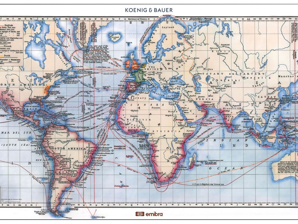 Koenig & Bauer doa mapas que contam história das Grandes Navegações a museus paulistas