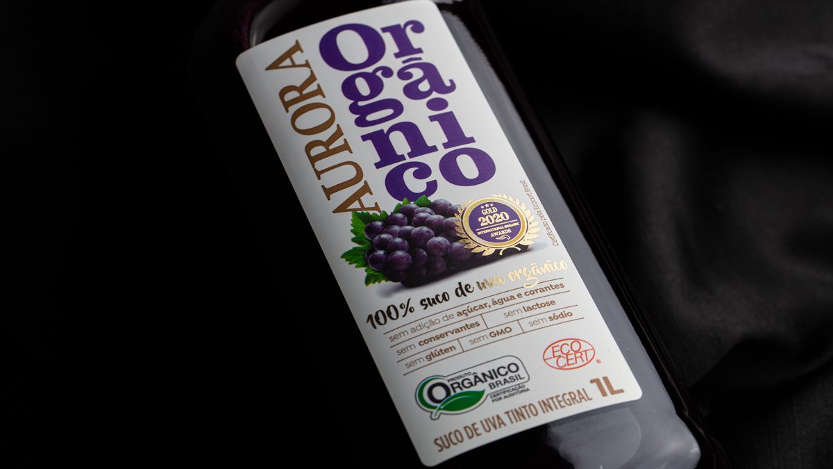Aurora lança suco de uva orgânico e moderniza rótulos