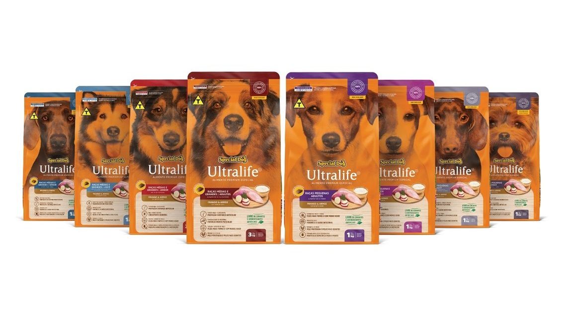 Embalagens da linha Ultralife, da Special Dog Company, são redesenhadas