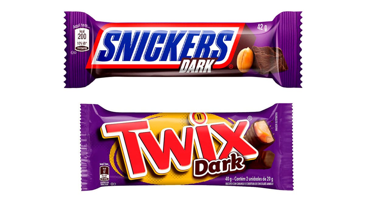 Snickers e Twix ganham versão Dark