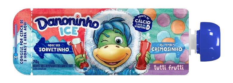 Danoninho Ice tem embalagem com duas opções de abertura