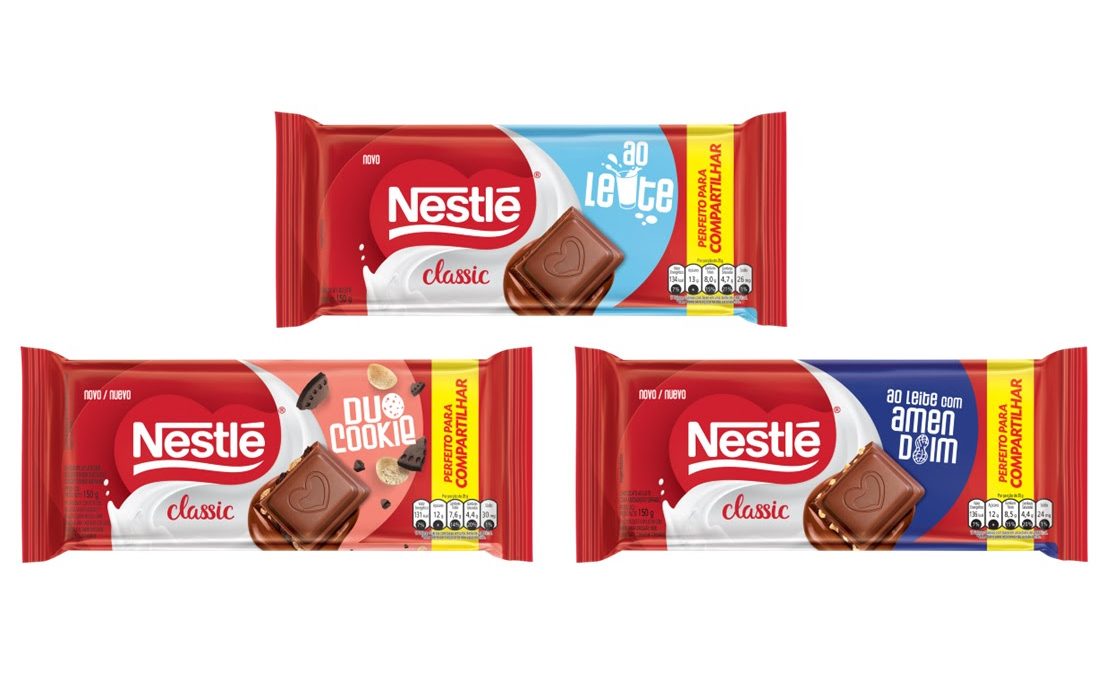 Nestlé lança barras de chocolate para compartilhar