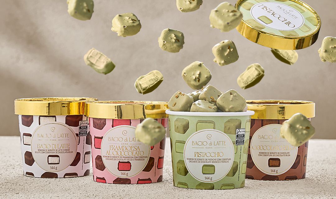 Bacio di Latte leva Bombom di Gelato ao varejo